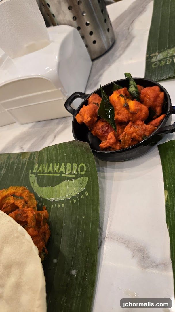 Spicy Fried Food on Banana Leaf
