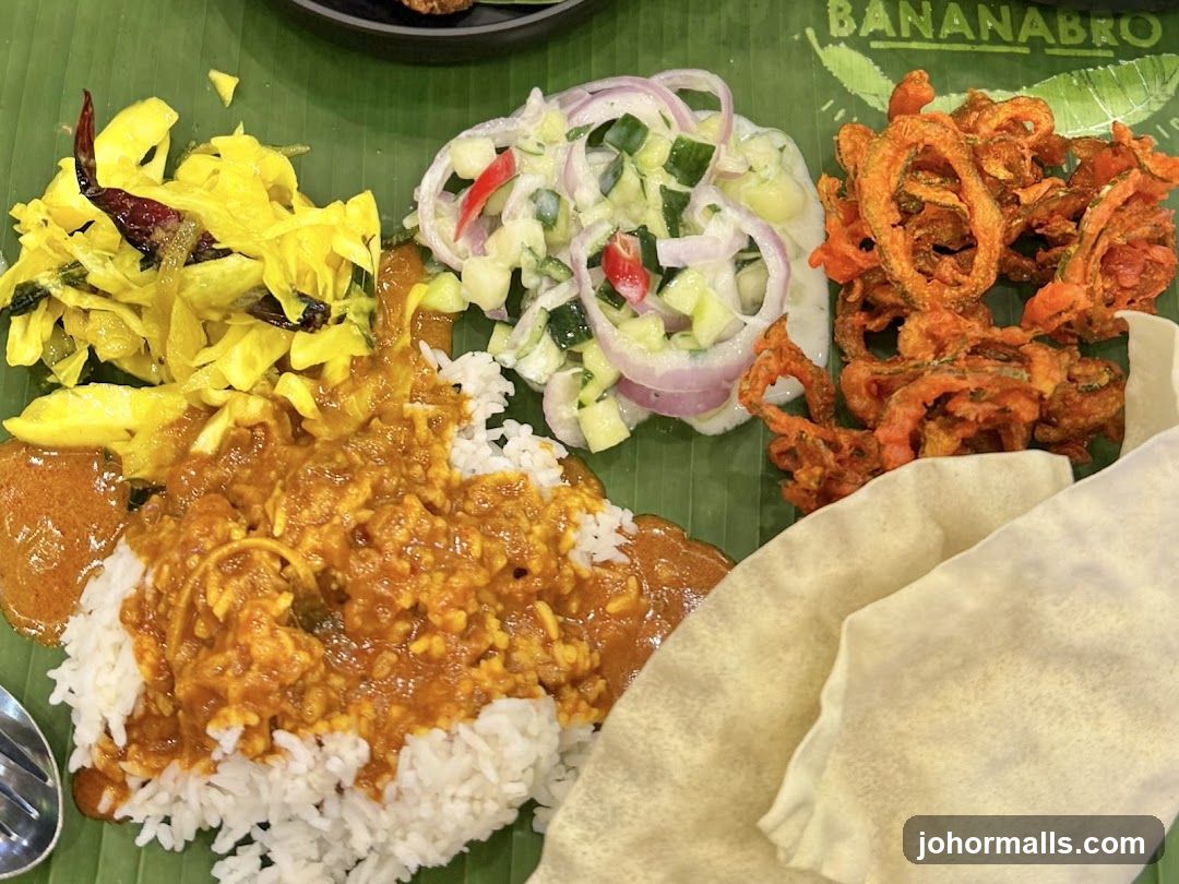 Indian Meal on Banana Leaf