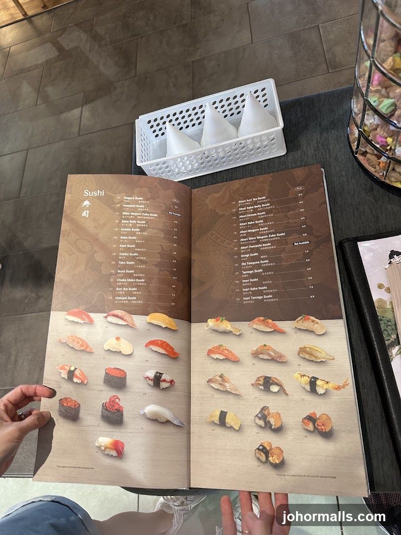 Sushi Menu