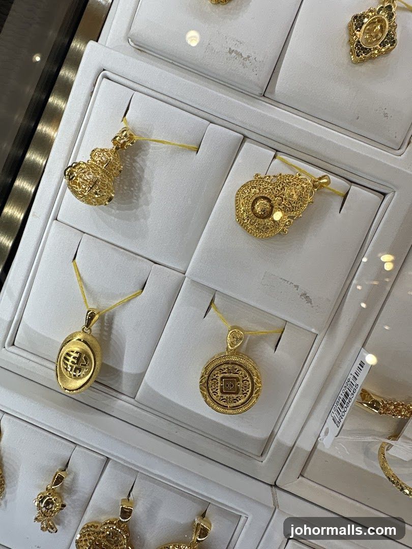 Gold Pendants Display