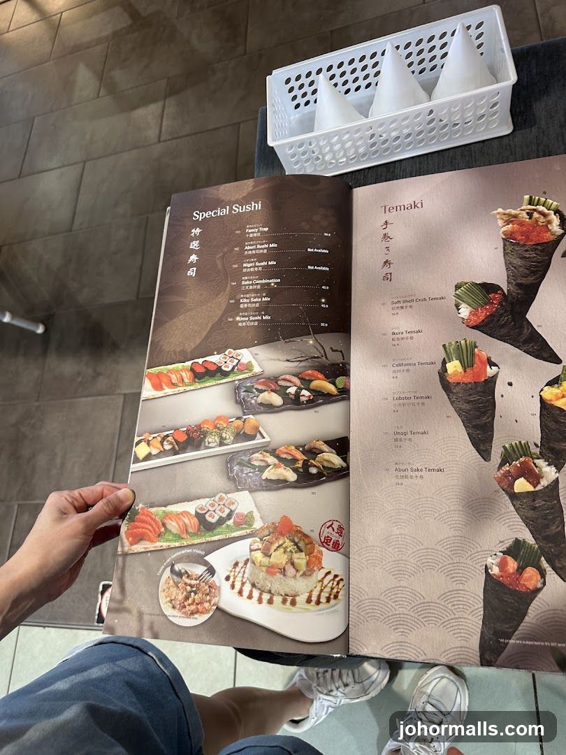 Special Sushi and Temaki Menu