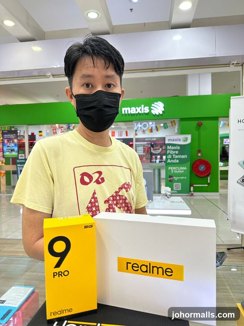 Man with Realme Phone Boxes