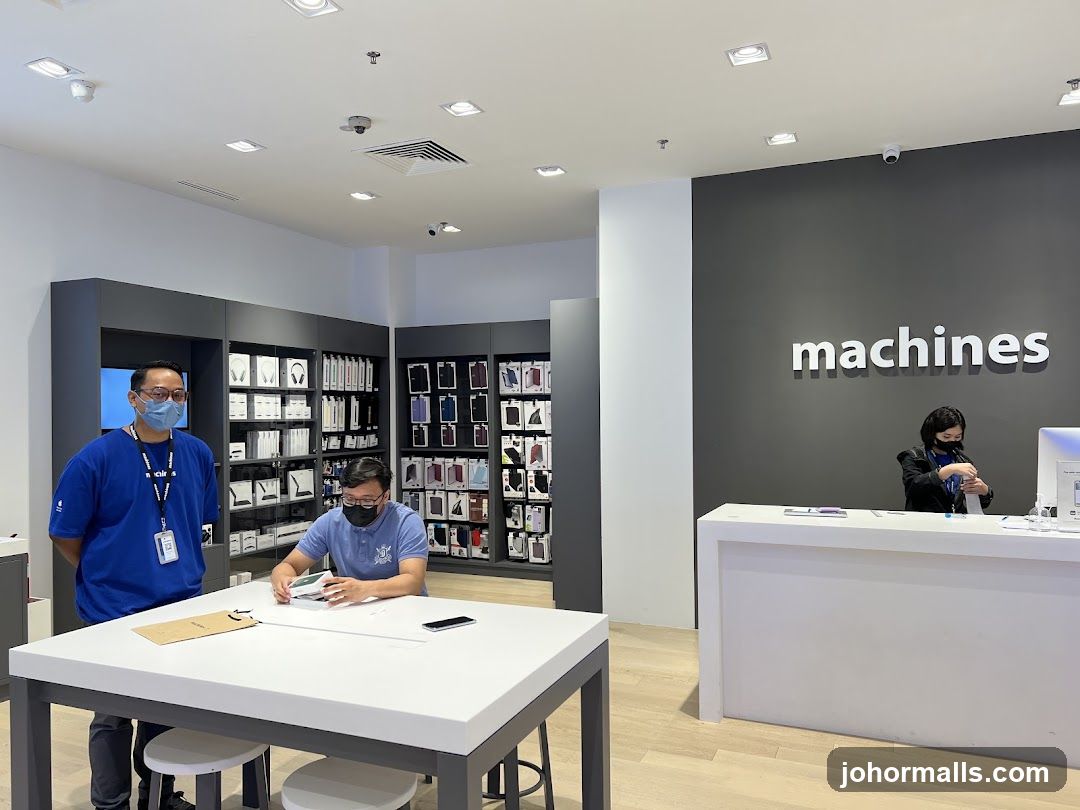 Store interior with staff