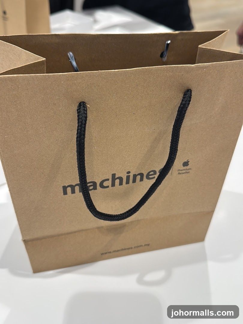 Brown paper shopping bag with logo