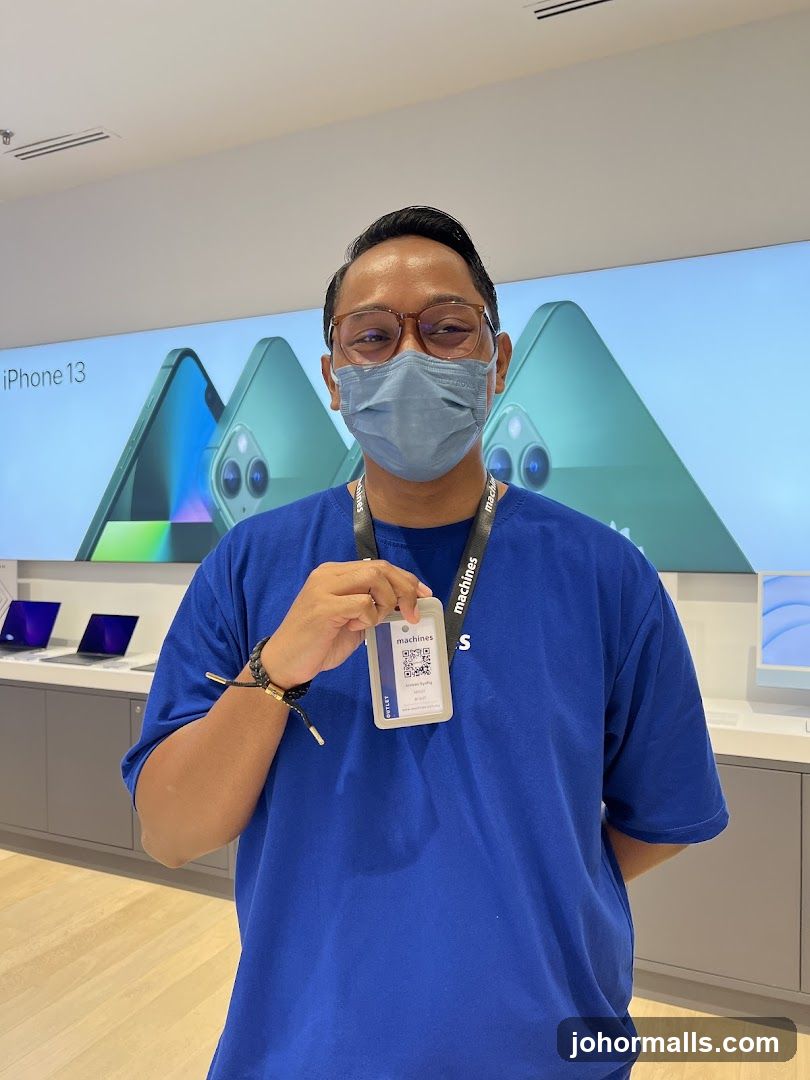 Employee with ID Badge