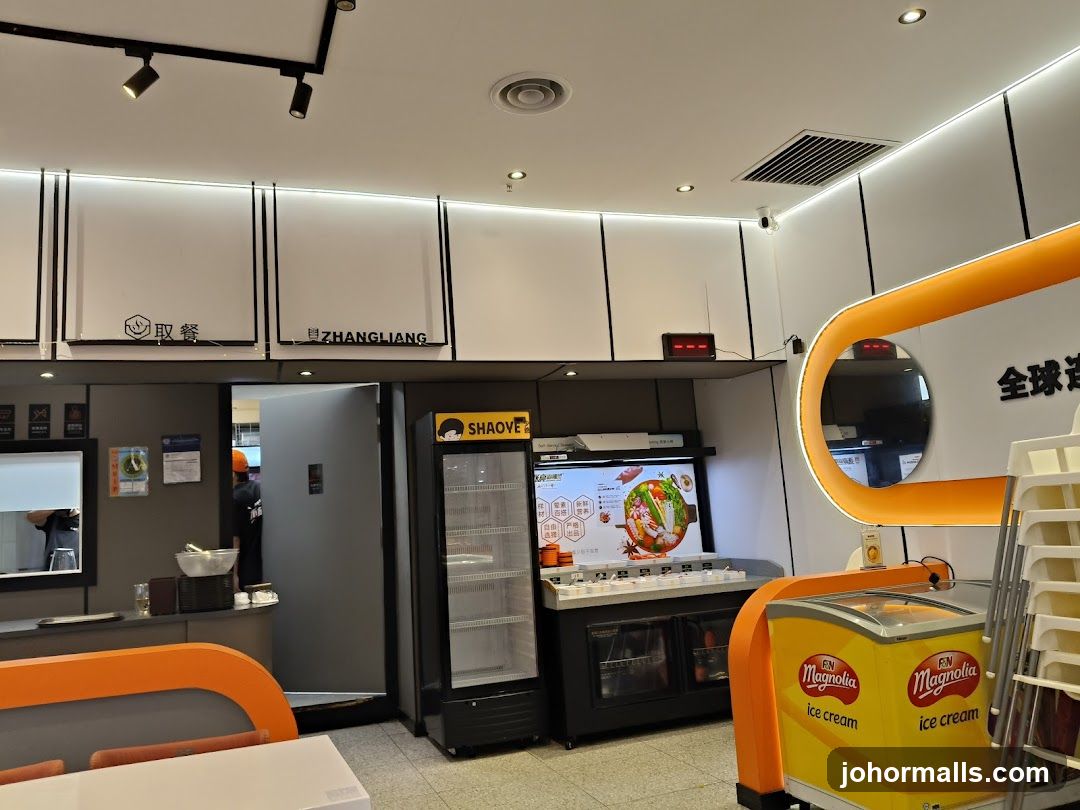 Restaurant Interior with Food Display