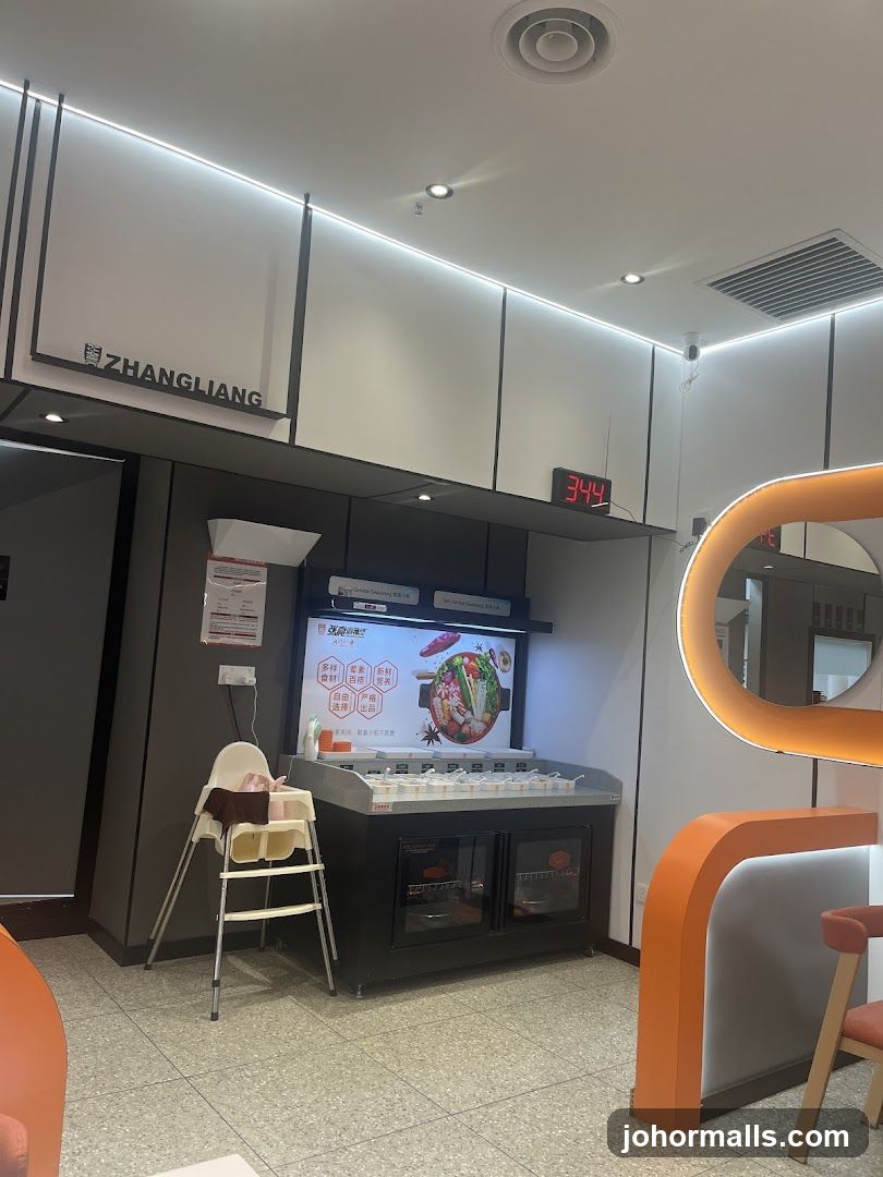 Restaurant Interior with Food Display