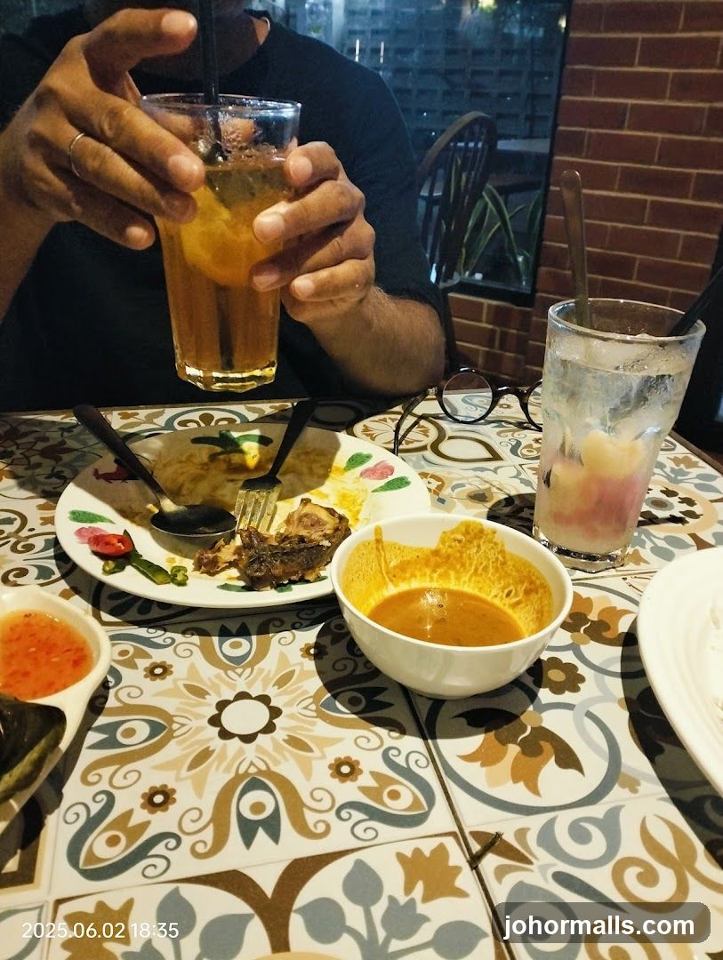 Table with food and drinks