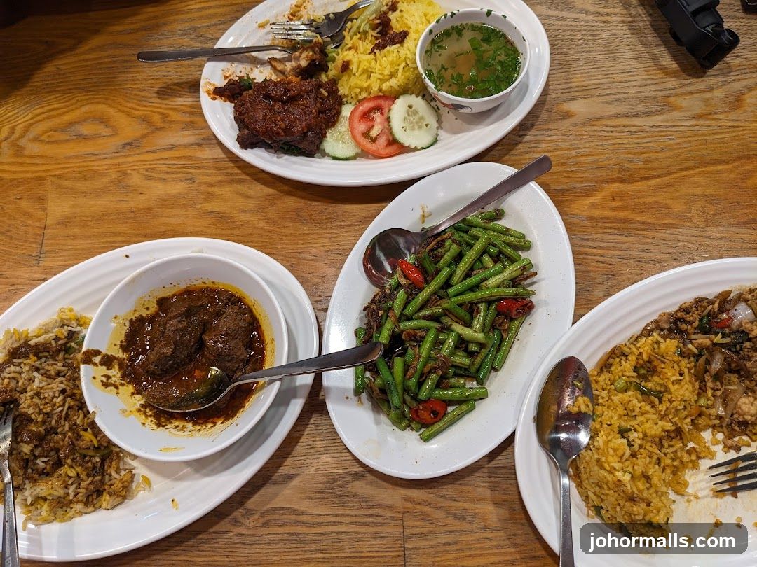 Various Dishes on Wooden Table