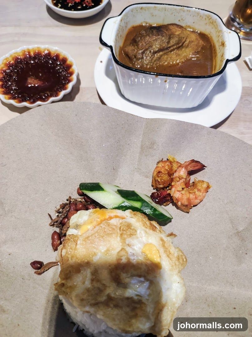 Nasi Lemak with Curry and Shrimp