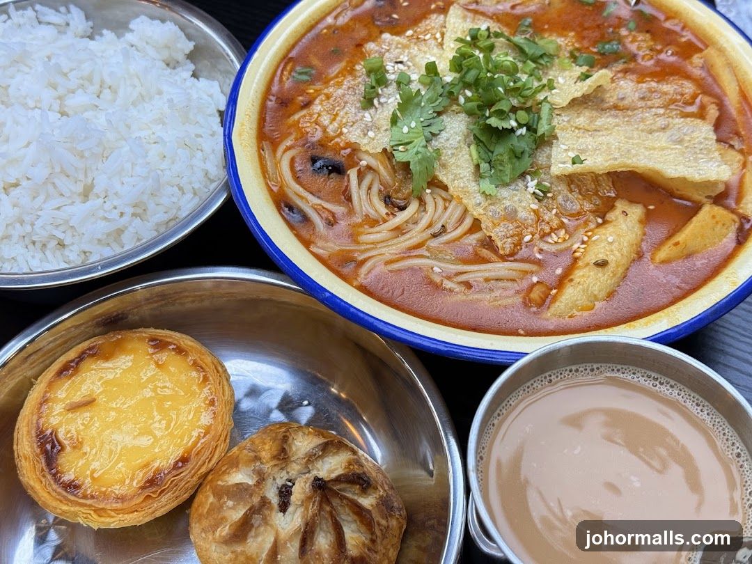 Noodle Soup with Rice and Pastries
