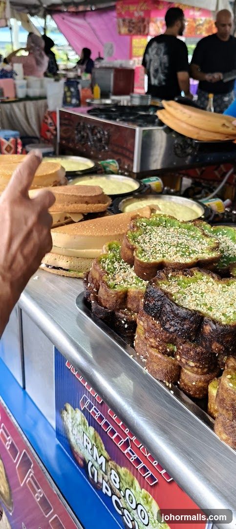 Street Food Stall with Pancakes and Sweet Treats