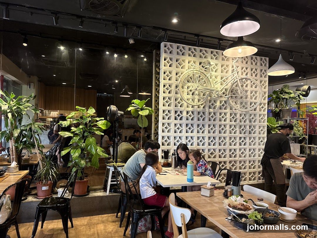 Restaurant Interior with Diners and Decor