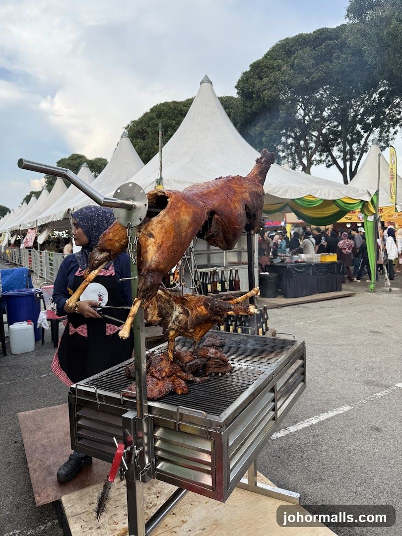 Whole Roasted Lambs on a Grill