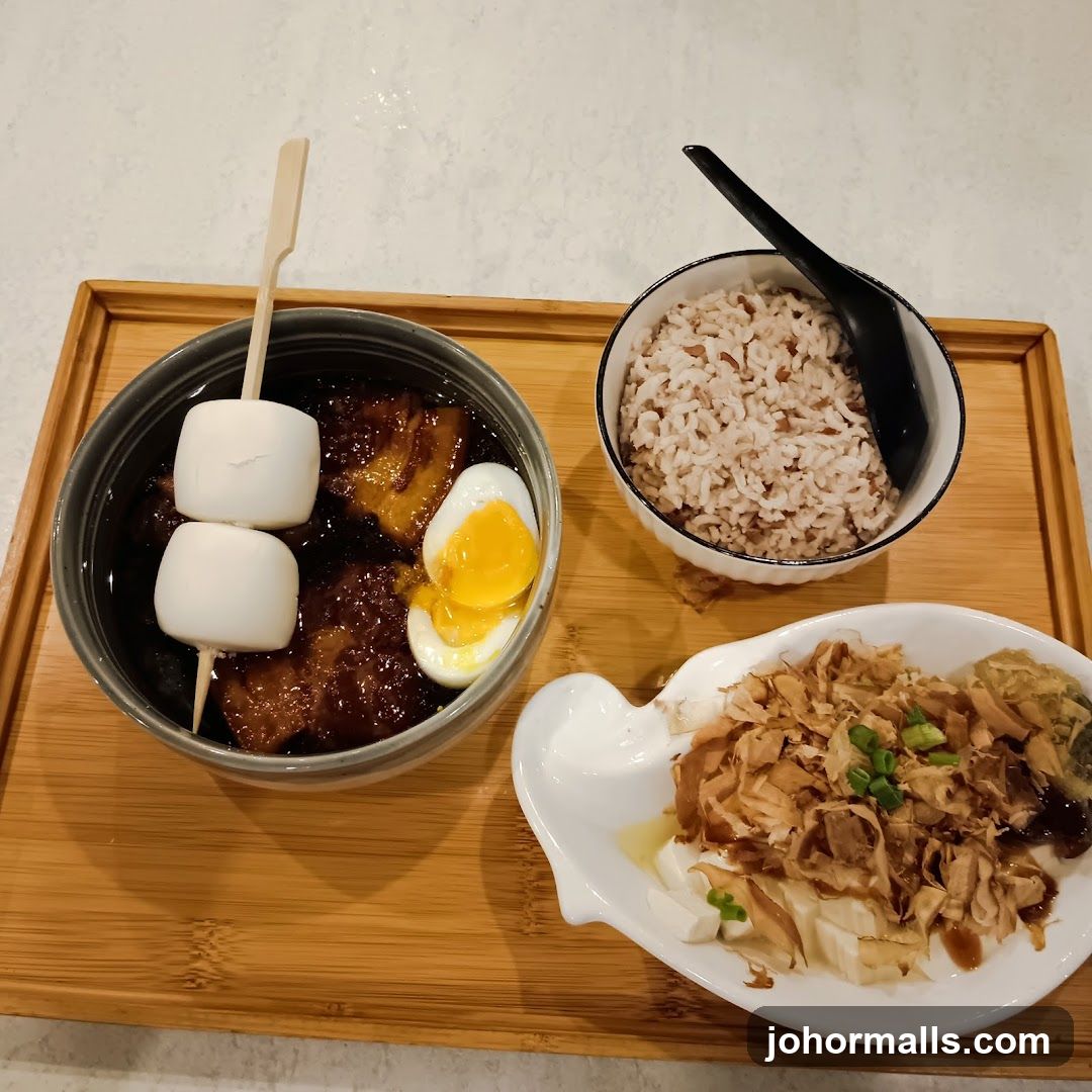 Braised Pork Belly with Rice and Tofu