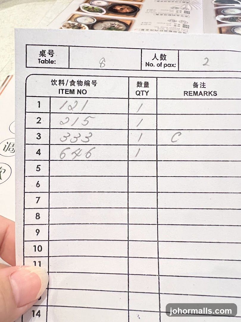 Order Slip