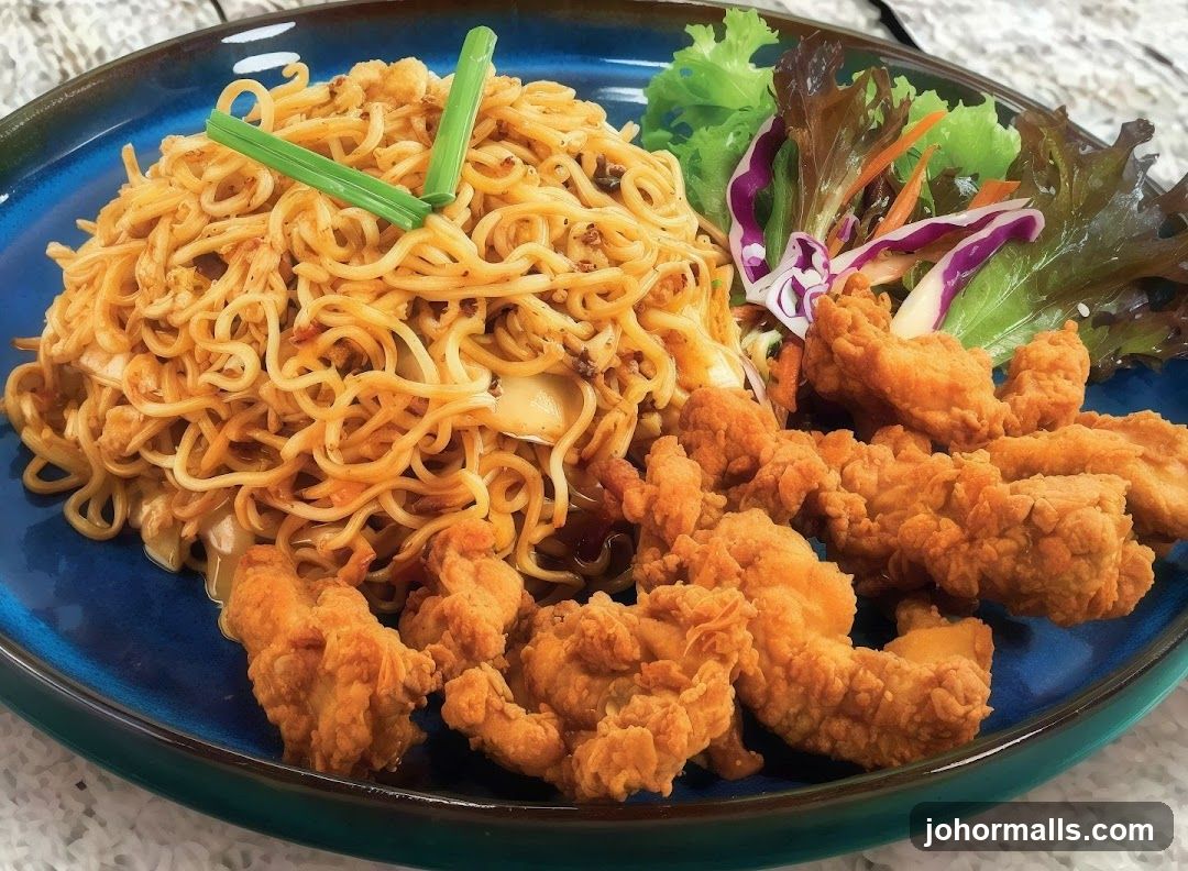 Noodles and Fried Chicken