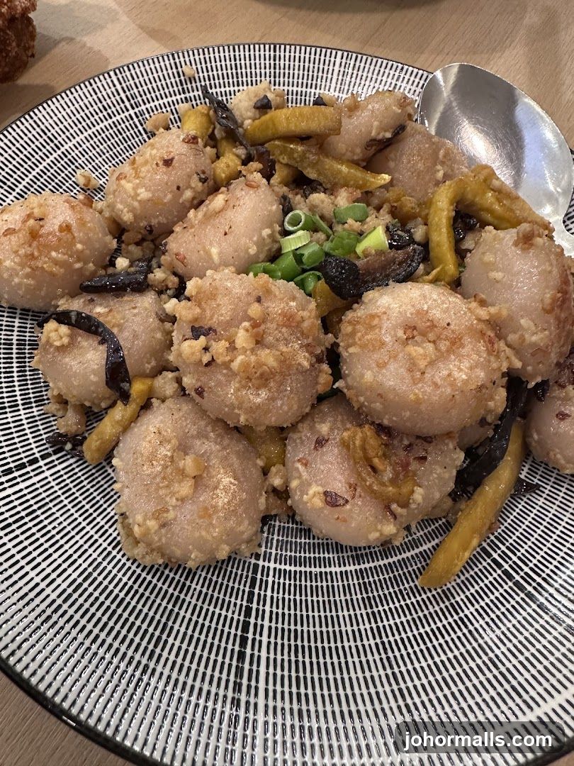 Fried Taro Bites with Savory Toppings