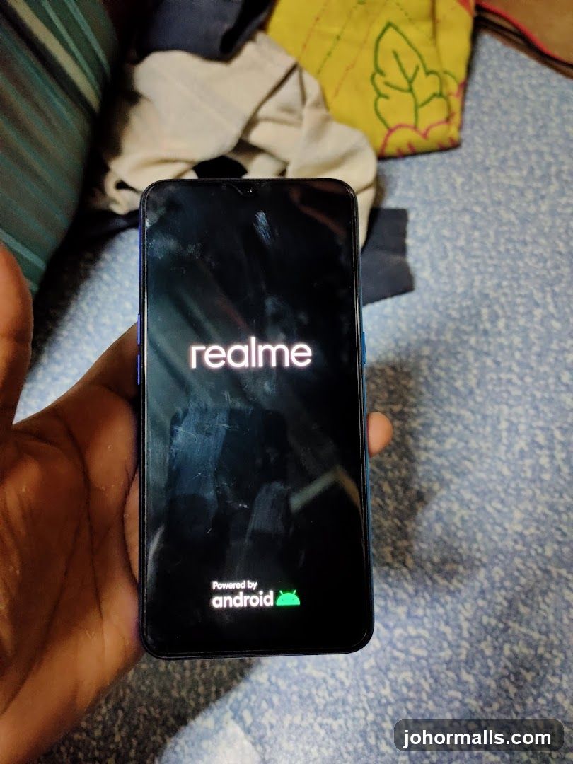 Realme phone booting up