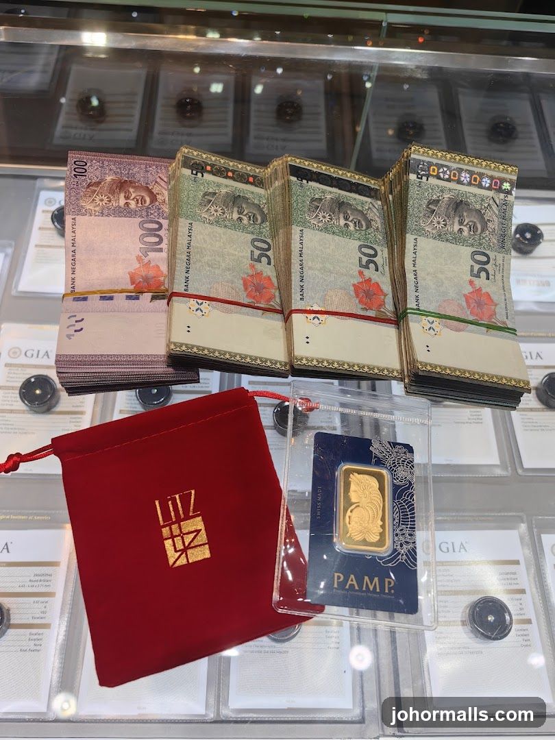 Malaysian Currency and Gold Bar