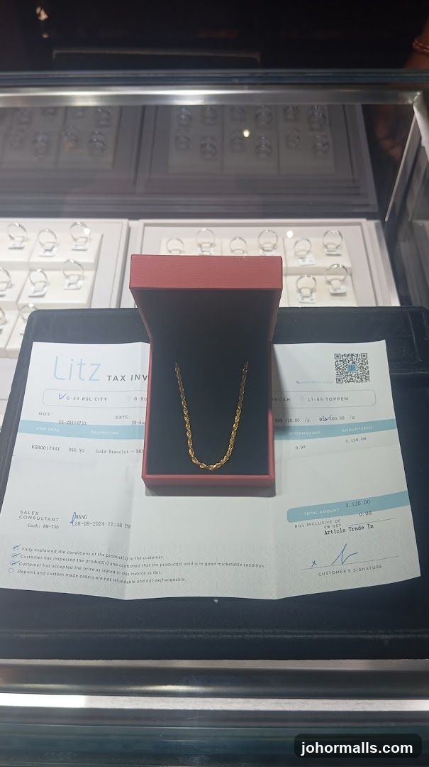 Gold Necklace and Invoice