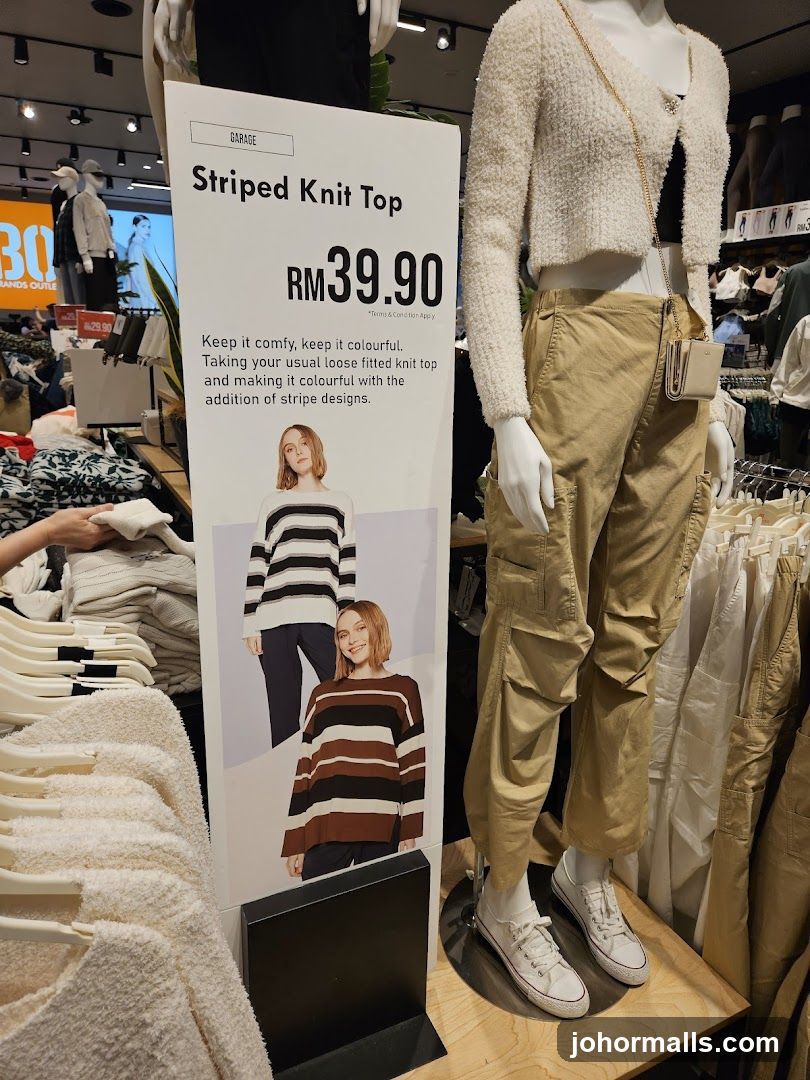 Striped Knit Top Display
