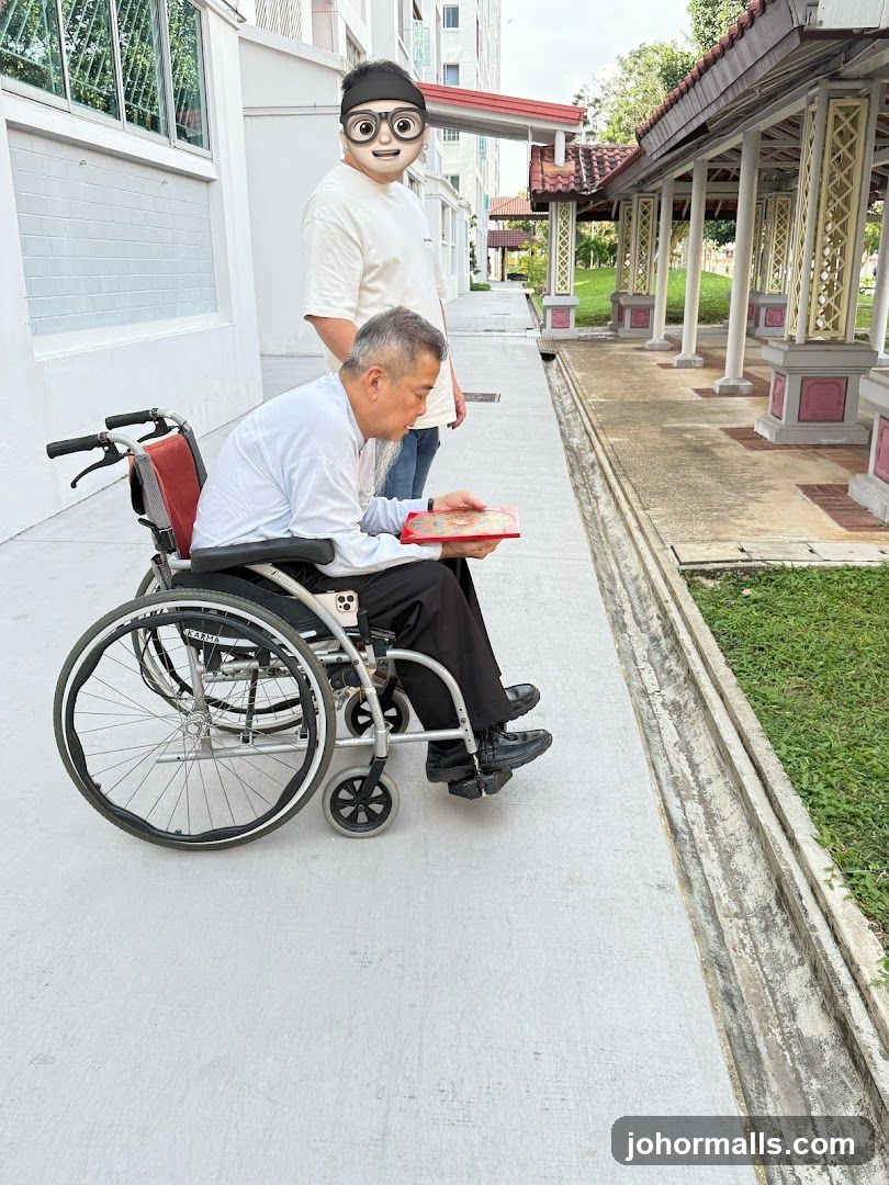Man in Wheelchair Looking at a Book