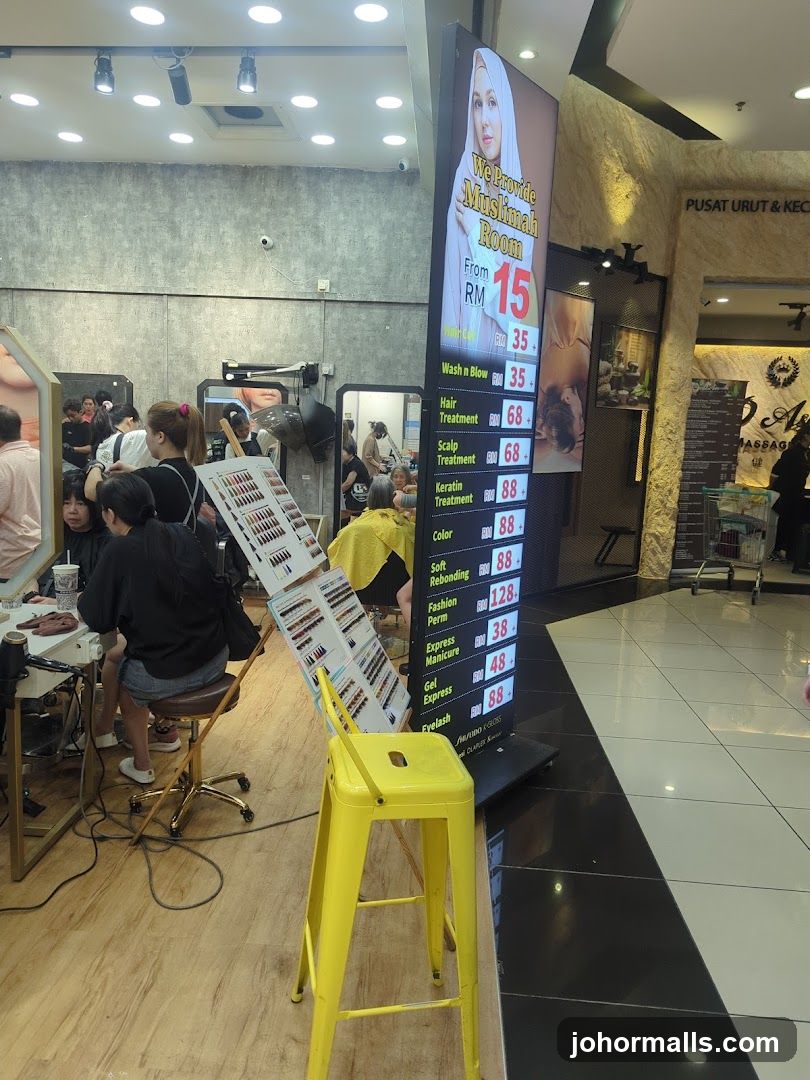 Salon Interior with Price Display