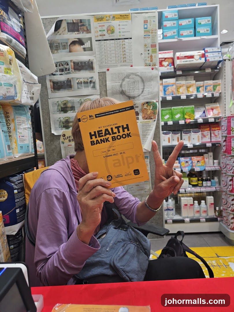 Person holding a health bank book