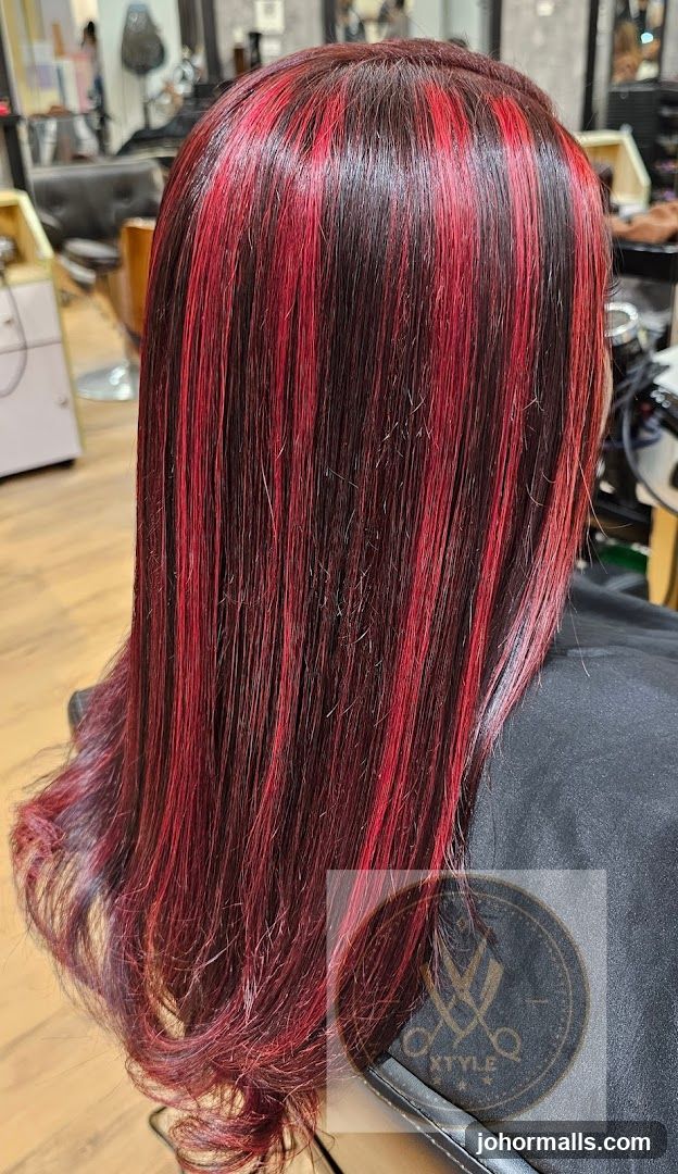 Hair with Red Streaks