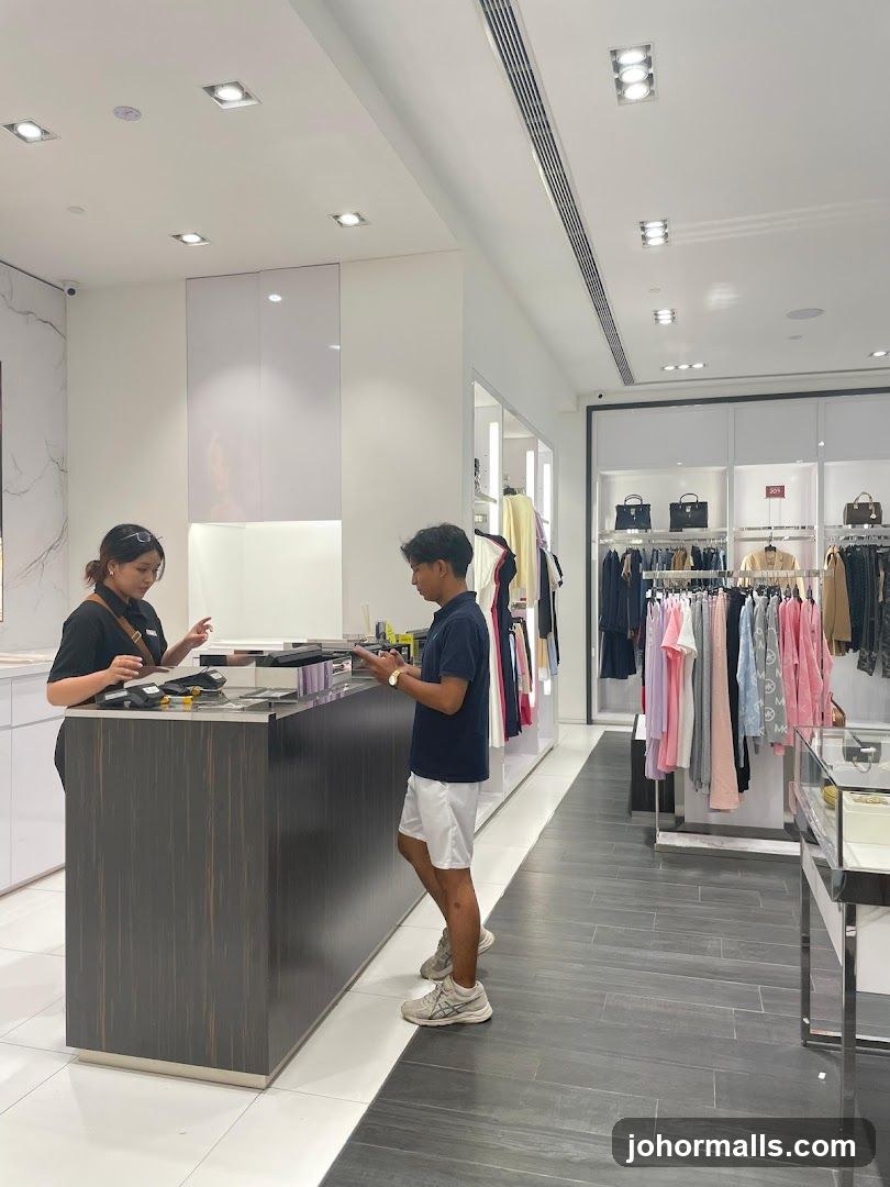 Retail store interior with customers