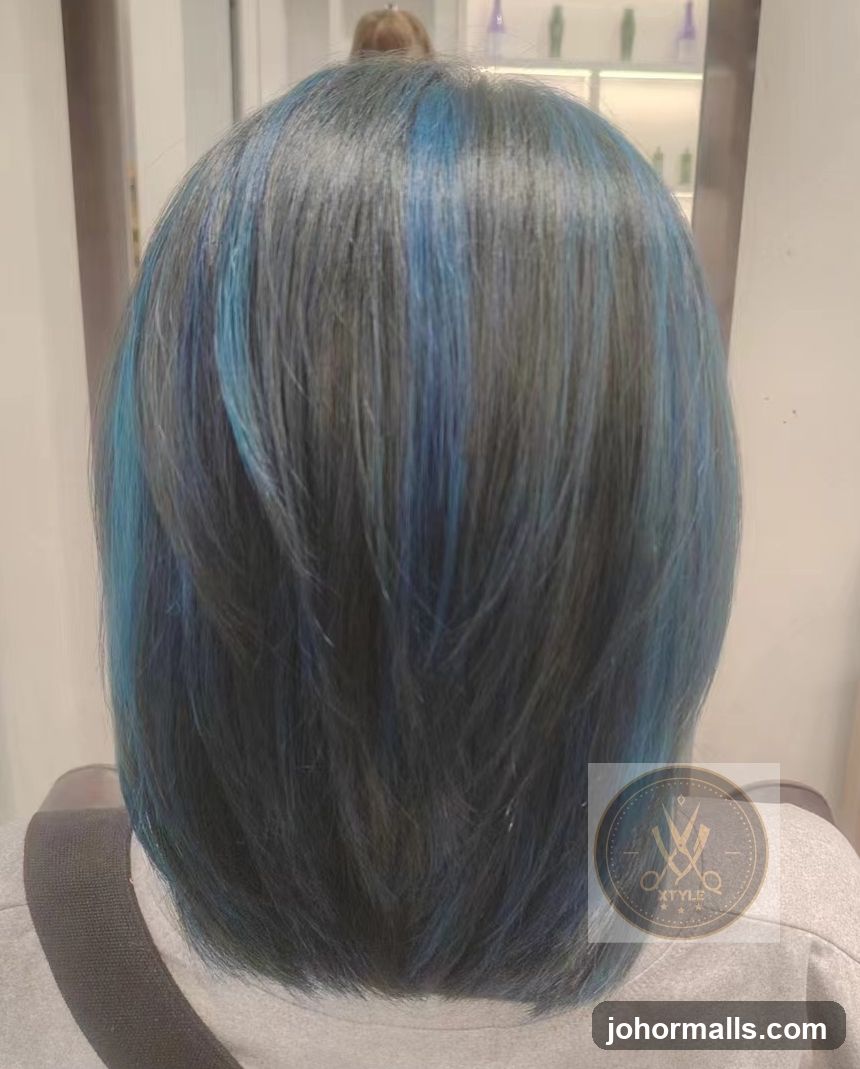 Woman's Blue and Gray Hair