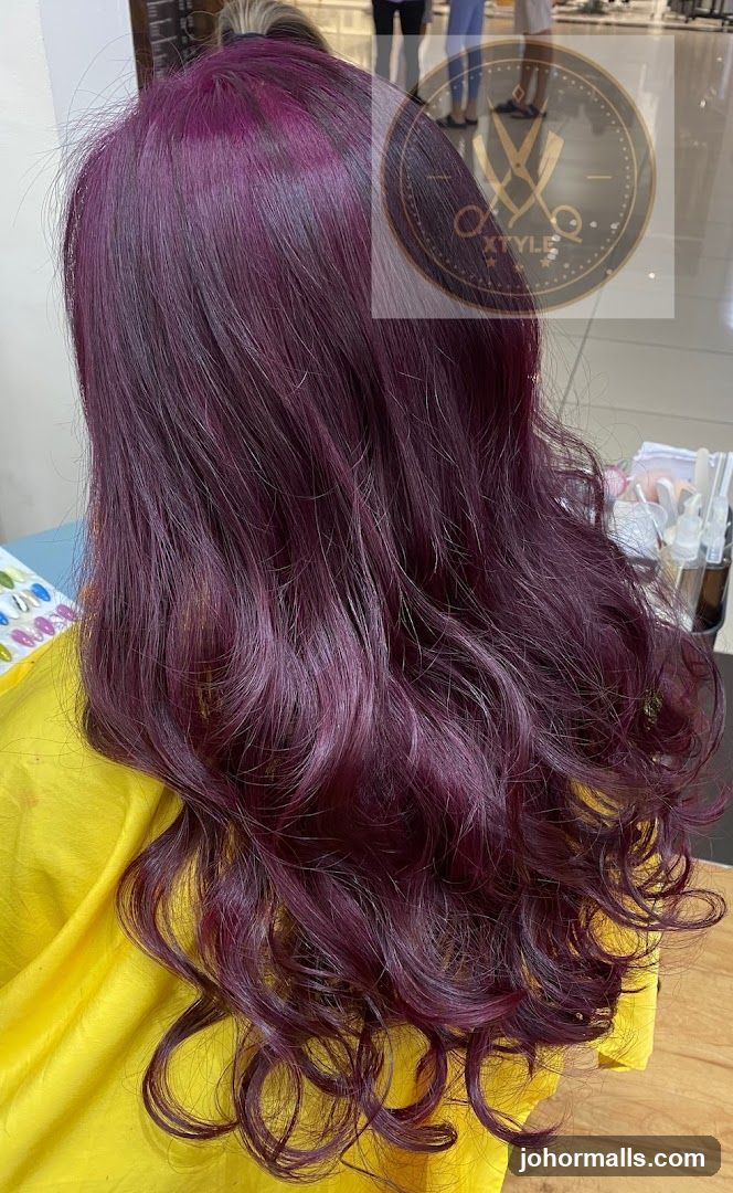 Woman with purple hair