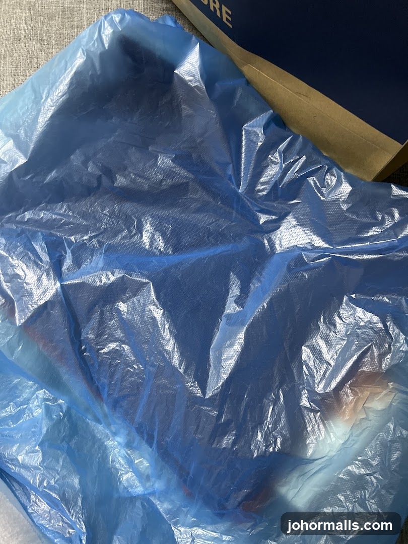 Blue Plastic Bag with Shopping Bag