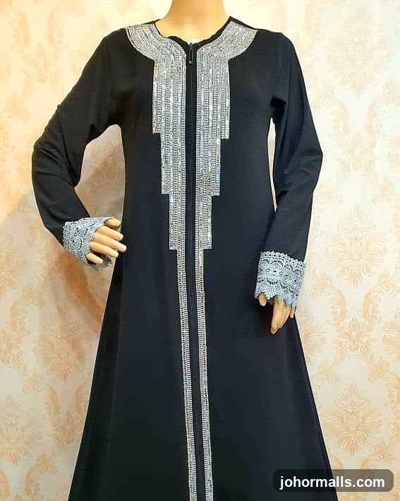 Black Abaya with Embellishments