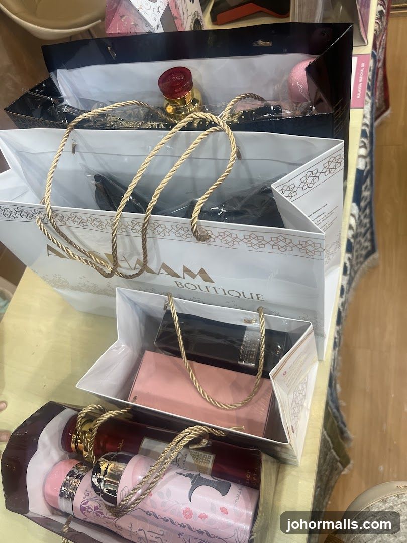 Shopping Bags with Perfume and Accessories