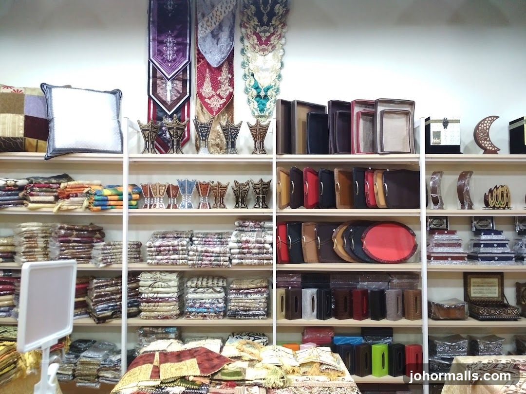 Shelves stocked with home decor items