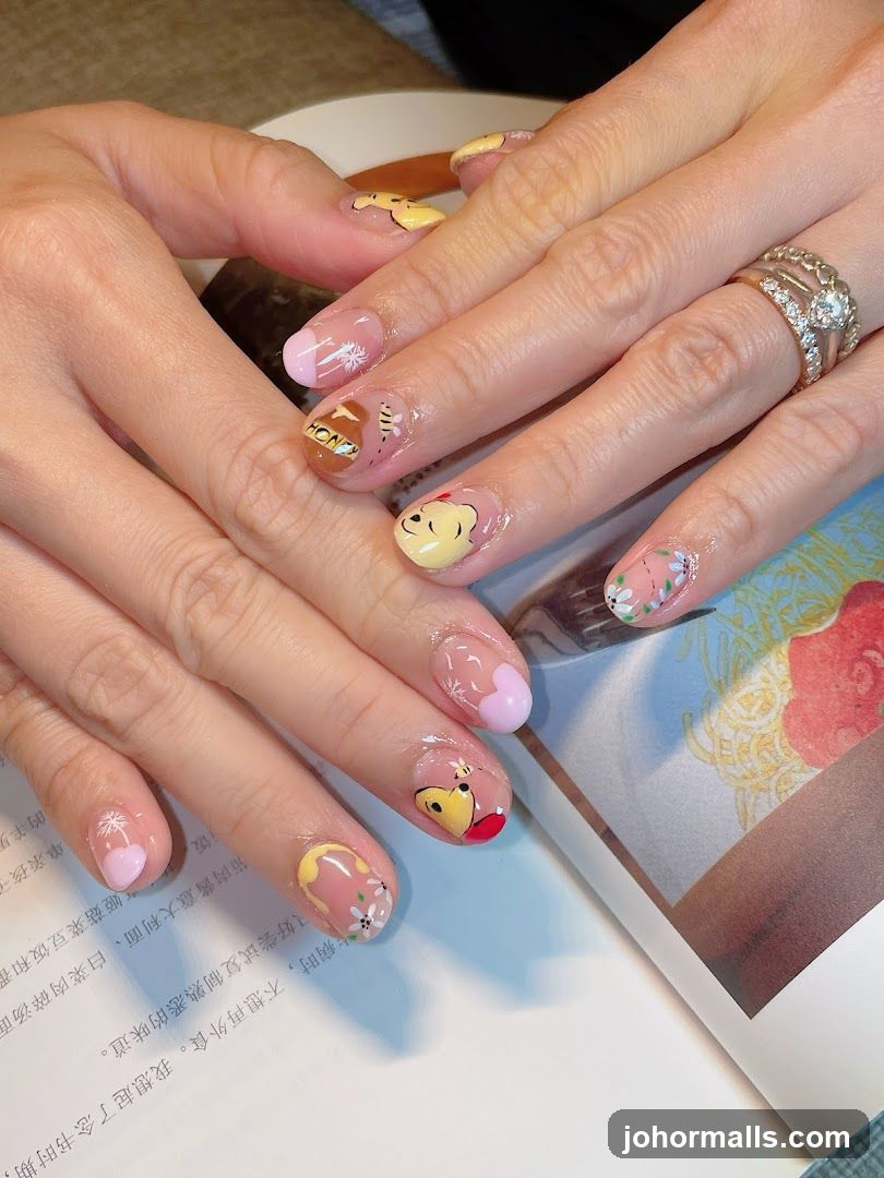 Winnie the Pooh Themed Nails