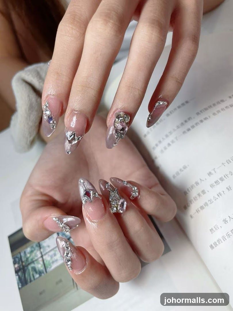 Nails with Rhinestones