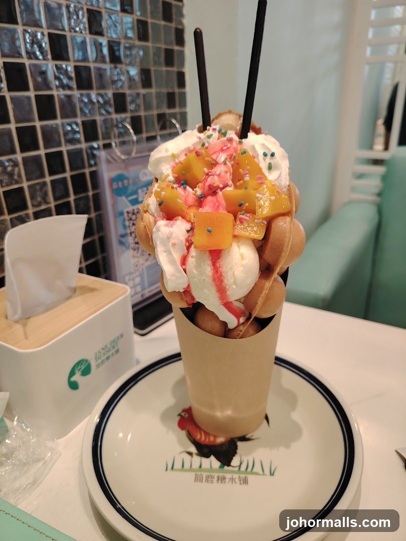 Bubble Waffle Dessert