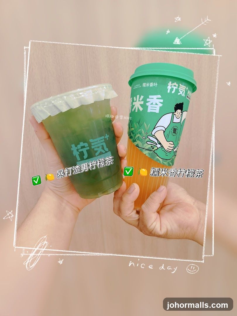 Two drinks with branding
