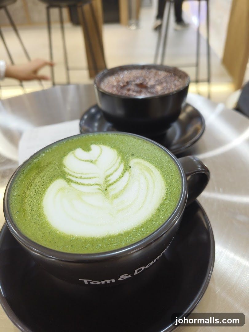 Matcha Latte and Hot Chocolate