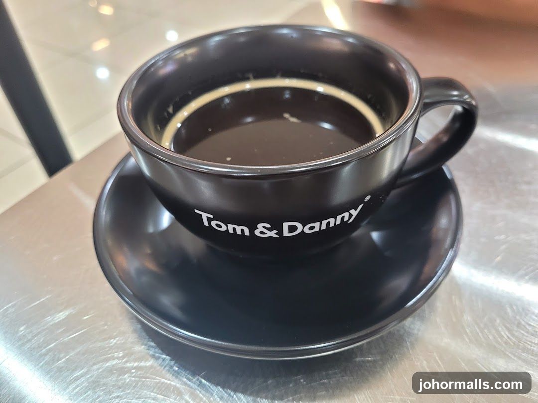 Coffee in a branded cup