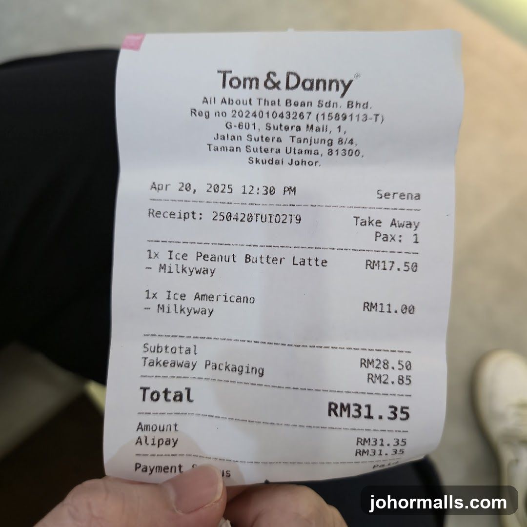 Tom & Danny Receipt