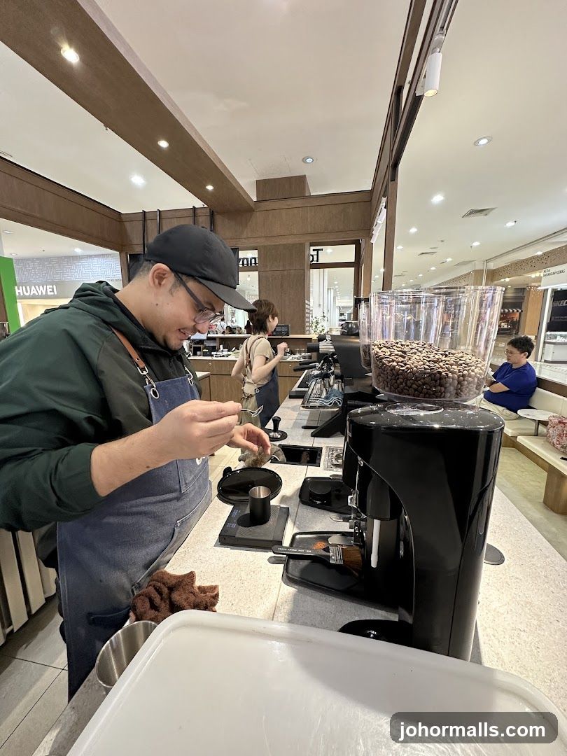 Barista preparing coffee