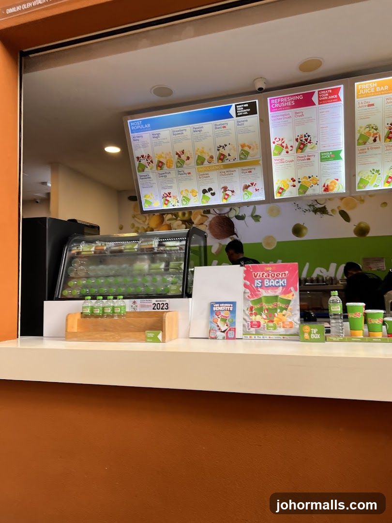 Juice Bar Menu and Display