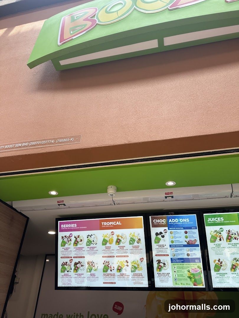 Boost Juice Menu