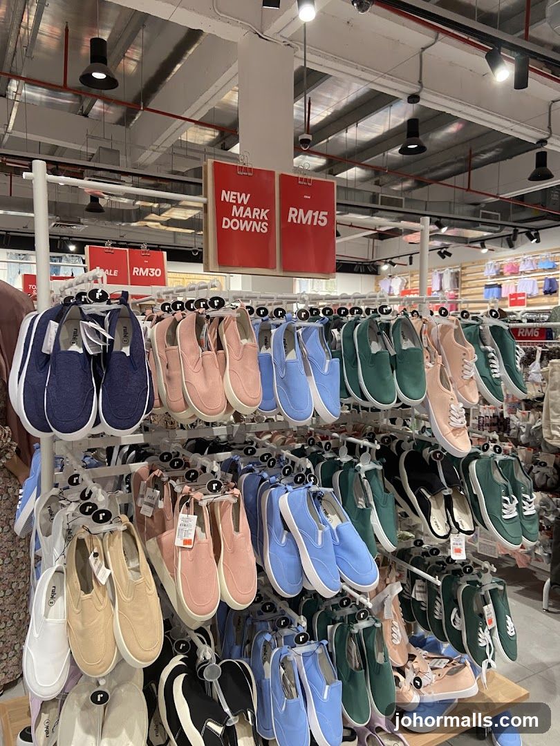 Shoe Display with Sale Signs