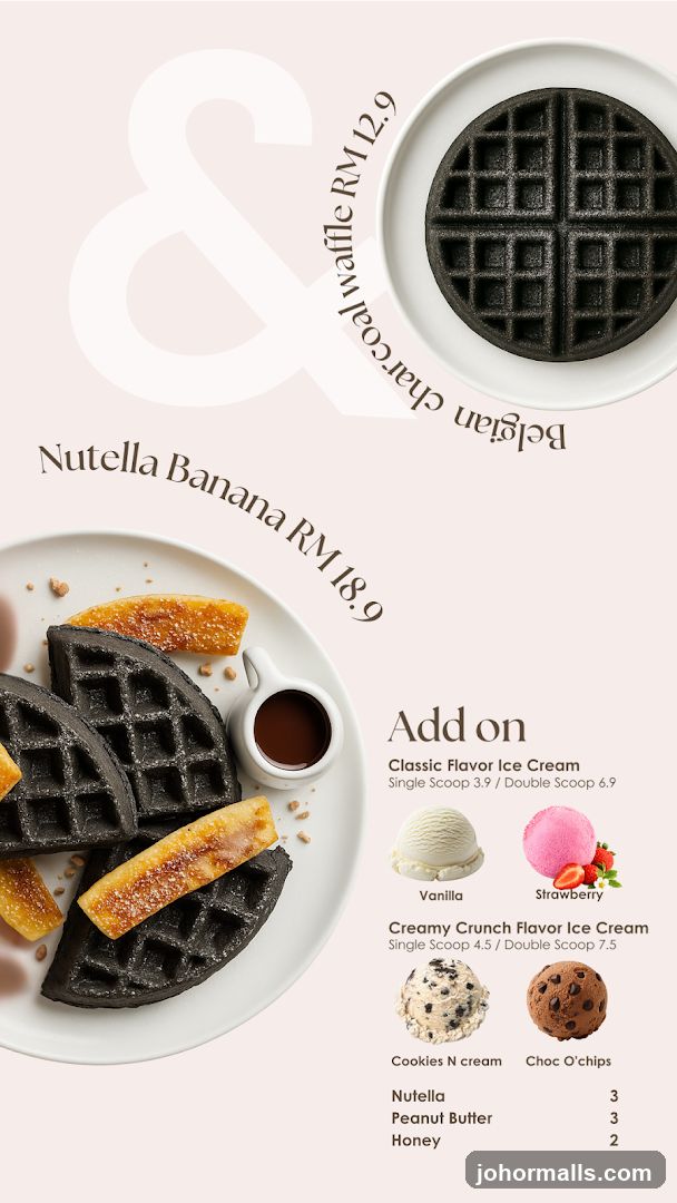 Waffle and Ice Cream Menu