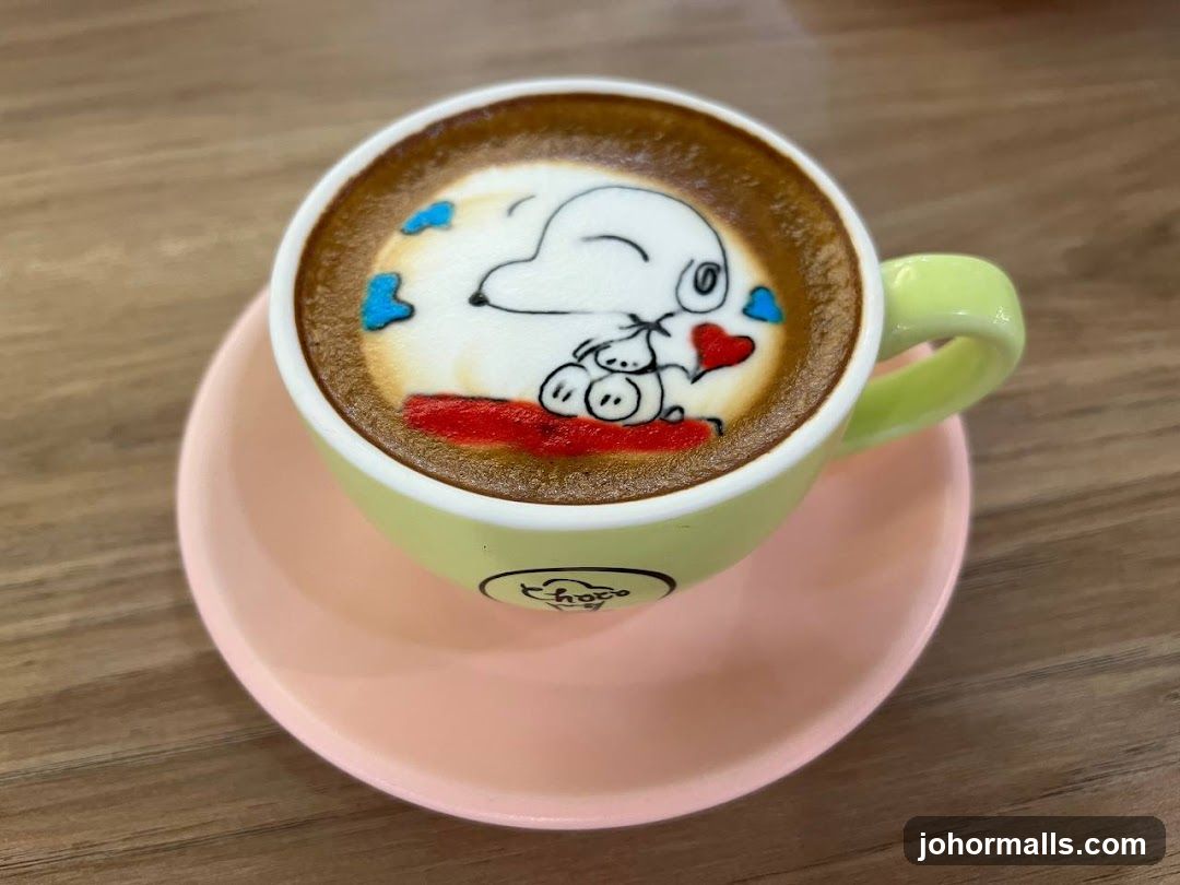 Latte Art with Snoopy Design